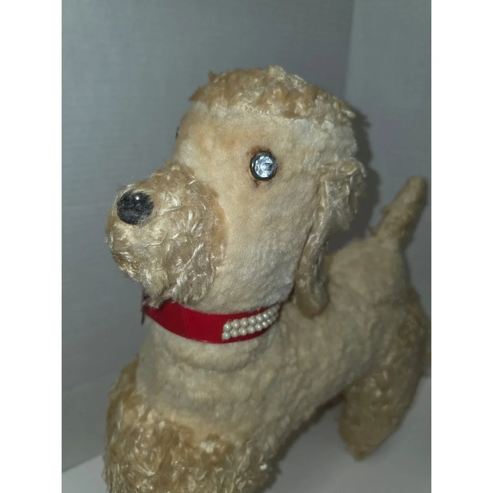 vintage mid-century mohair stuffed poodle toy 1950s
